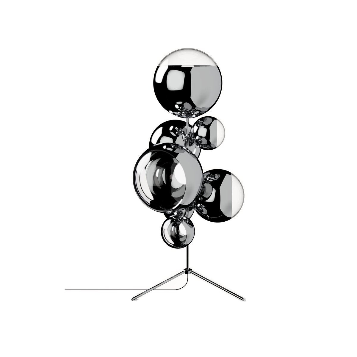 Tom Dixon Mirror Ball chandelier floor lamp LED 181 cm Silver