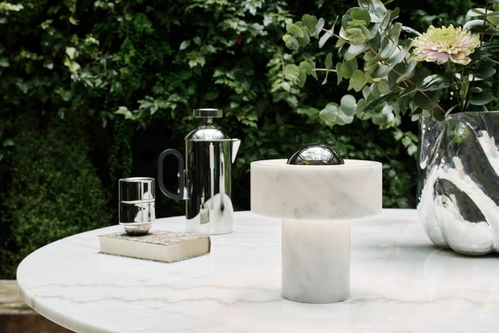 Stone Portable LED table lamp 28 cm, Marble-silver Tom Dixon