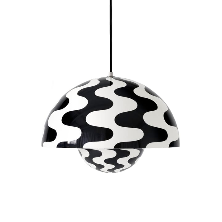 Flowerpot pendant lamp VP7, Black-white pattern &Tradition
