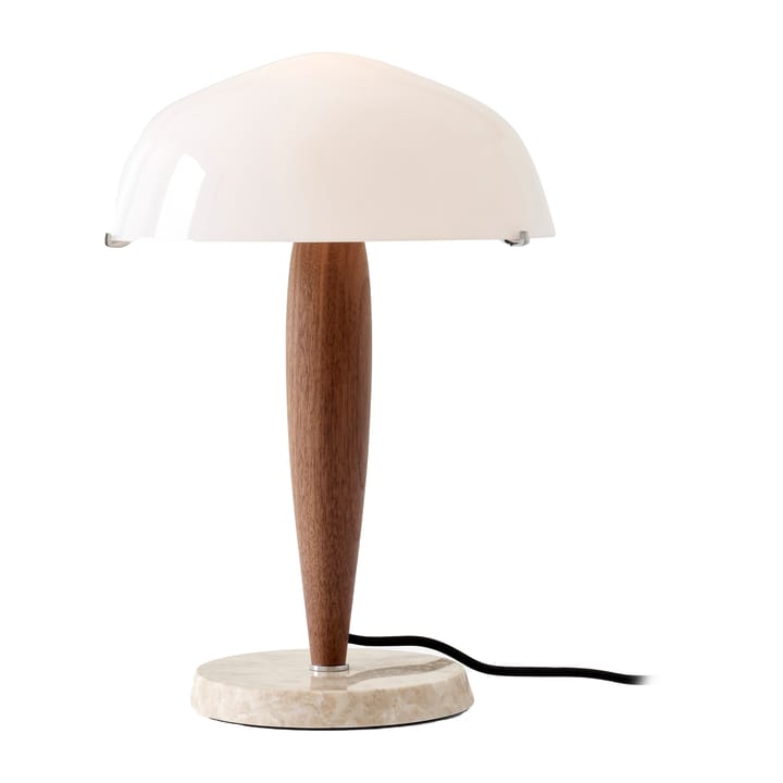 Herman SHY3 bordslampa, walnut & cream marble, textilsladd &Tradition