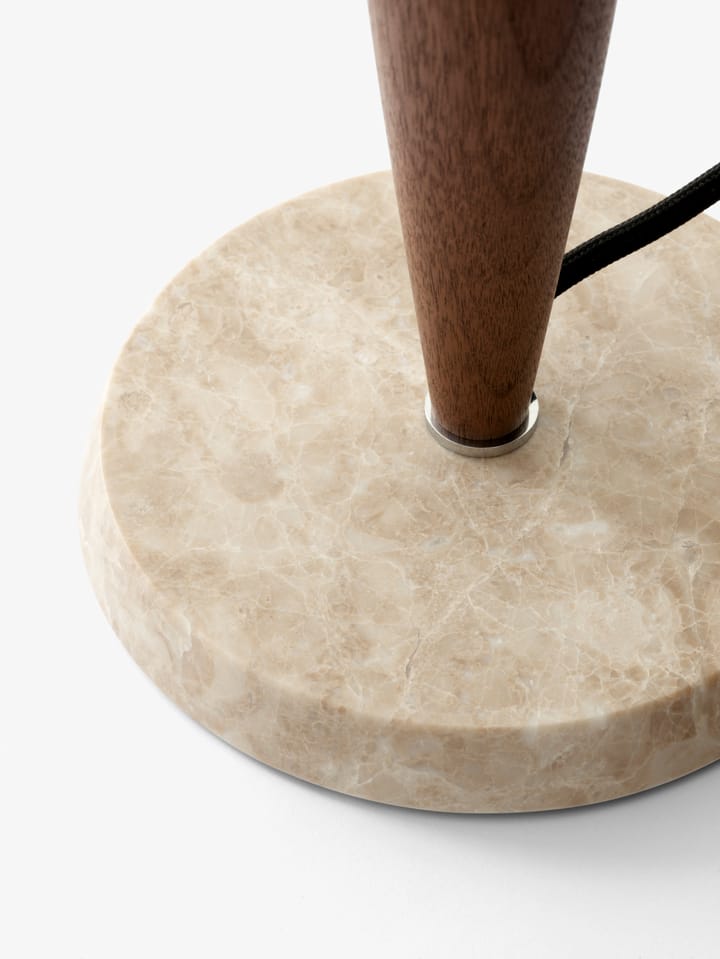 Herman SHY3 bordslampa, walnut & cream marble, textilsladd &Tradition