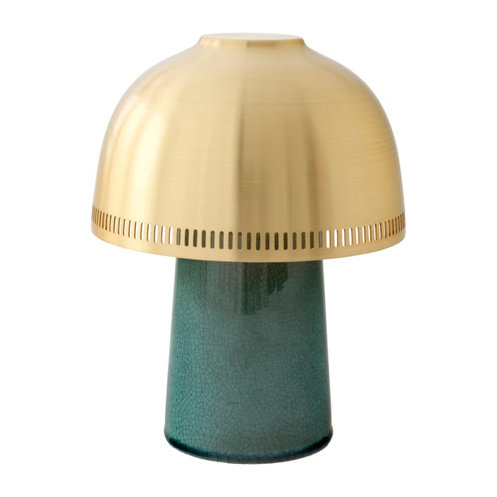 Raku SH8 table lamp, Blue, green & brass &Tradition