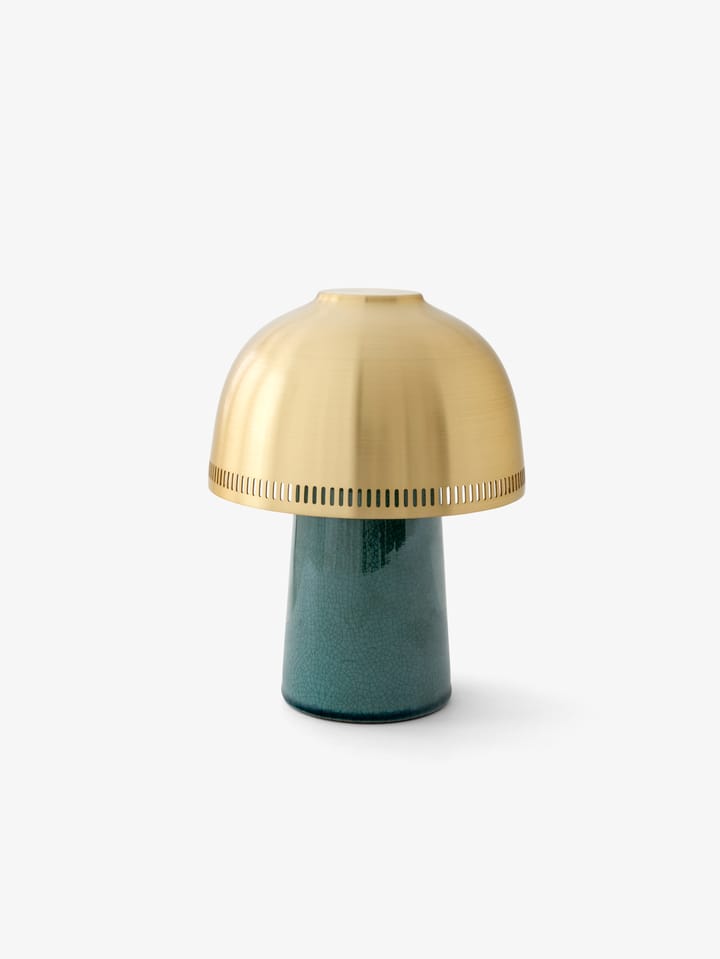 Raku SH8 table lamp, Blue, green & brass &Tradition