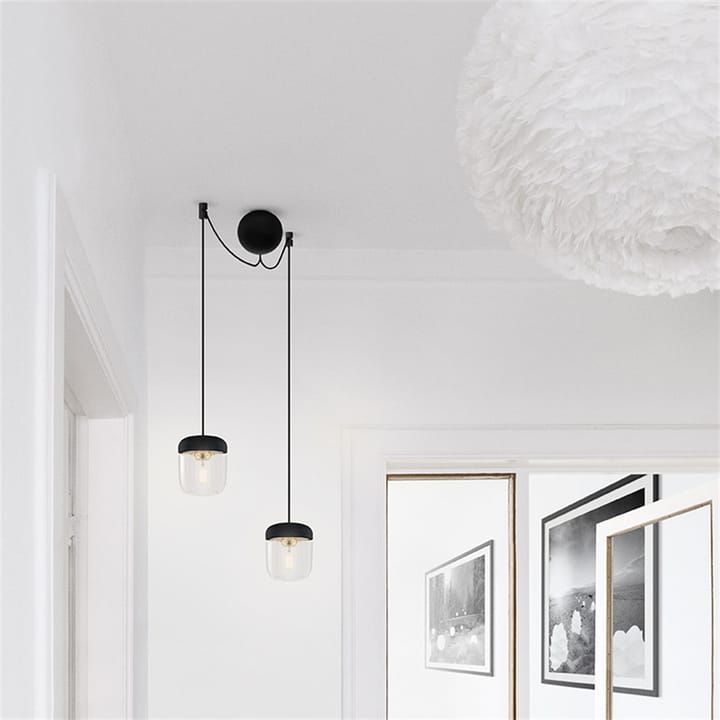 Cannonball ceiling cup with 2 cords, black Umage