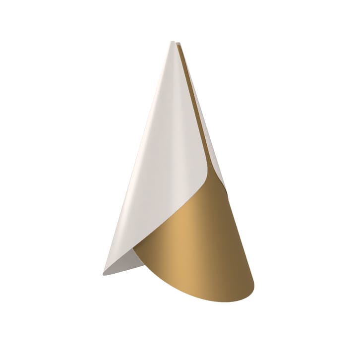 Cornet lampshade, white, brass Umage