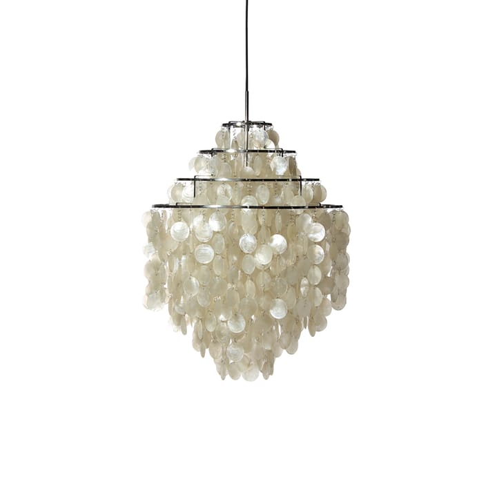 Fun 0 DM pendant lamp, Mother of pearl, chrome Verpan