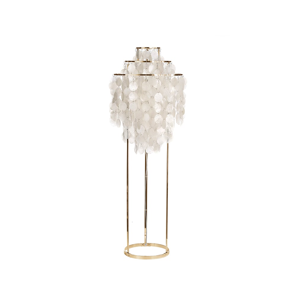 Verpan Fun 1 STM floor lamp Mother of pearl, brass