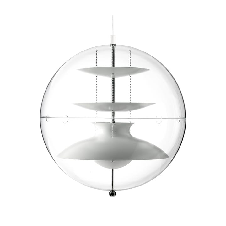 Panto pendant lamp, White, large, transparent acrylic Verpan