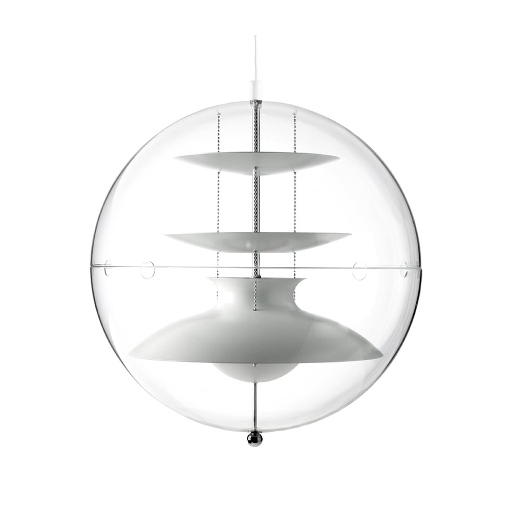 Verpan Panto pendant lamp White, large, transparent acrylic