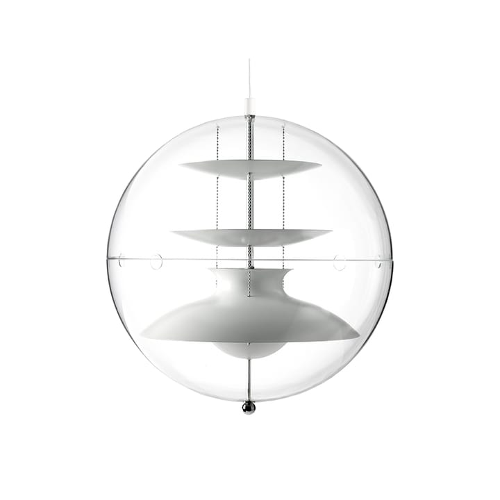 Panto pendant lamp, White, small, transparent acrylic Verpan