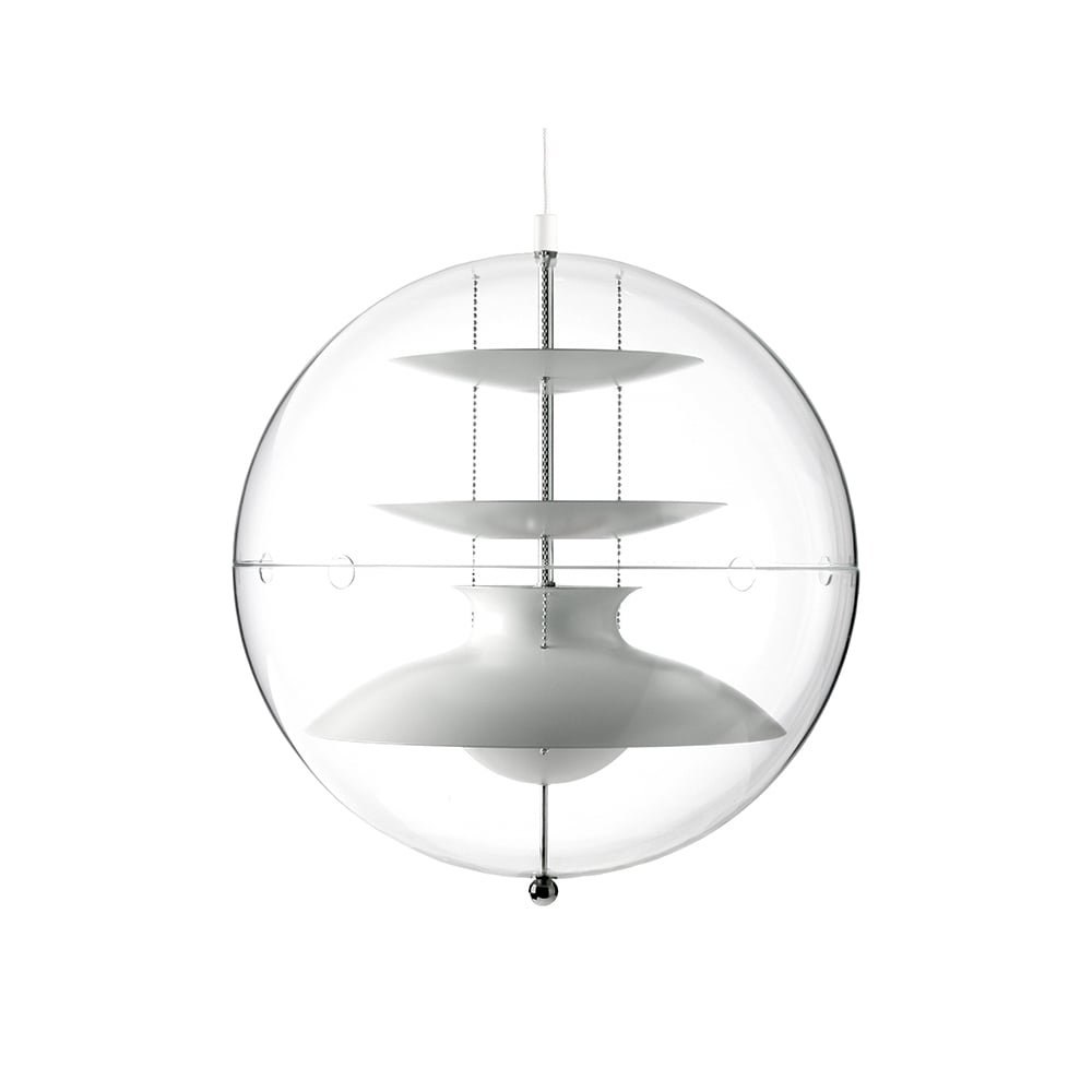 Verpan Panto pendant lamp White, small, transparent acrylic