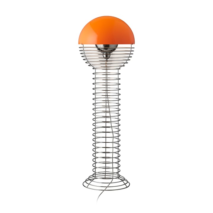 Wire floor lamp, Chrome-orange Verpan