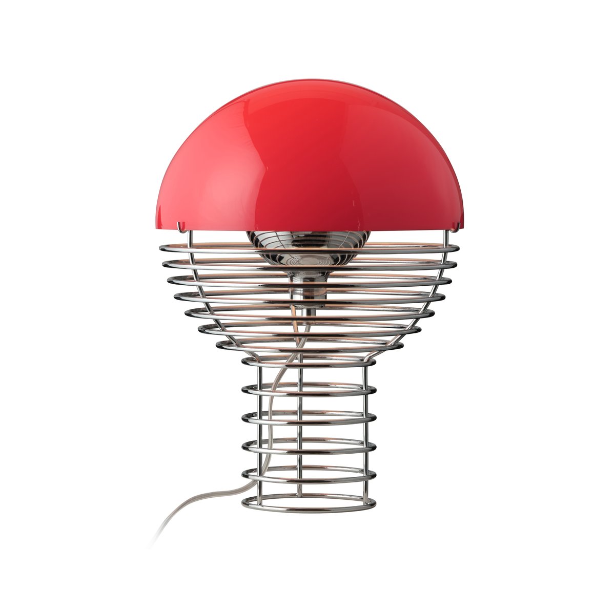 Verpan Wire table lamp Ø30 cm Chrome-red