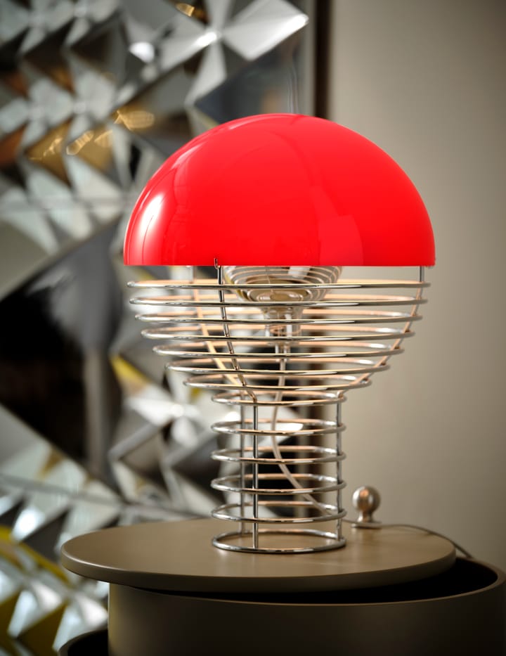 Wire table lamp Ø30 cm, Chrome-red Verpan