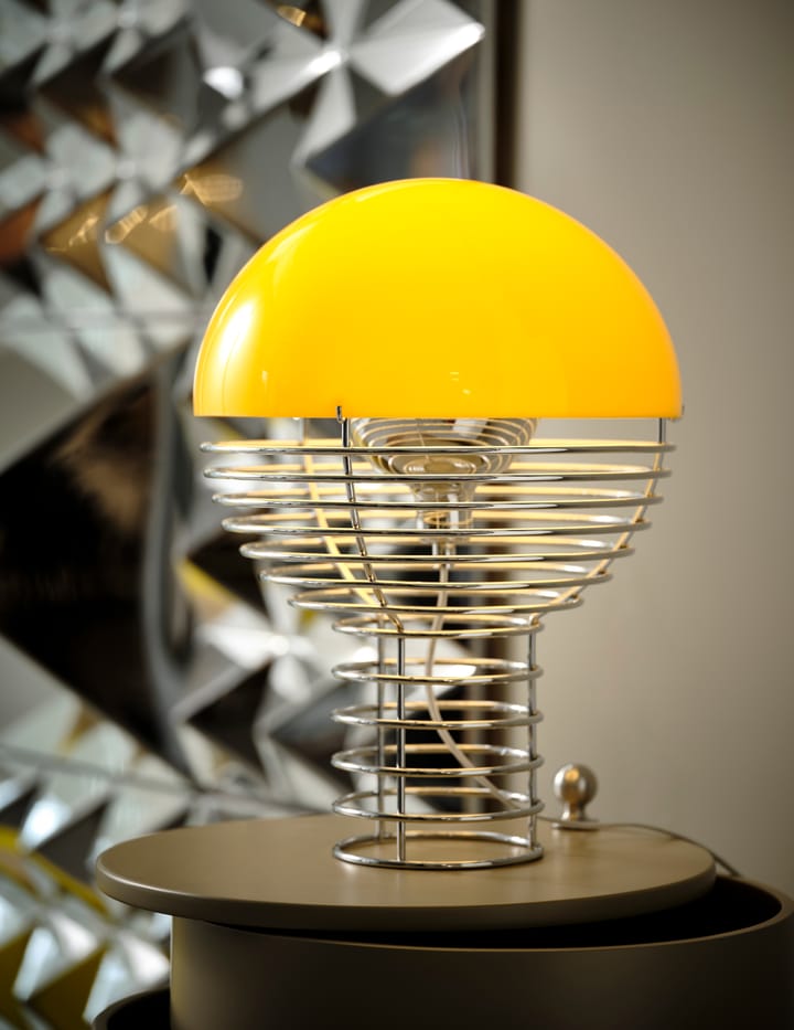 Wire table lamp Ø30 cm, Chrome-yellow Verpan