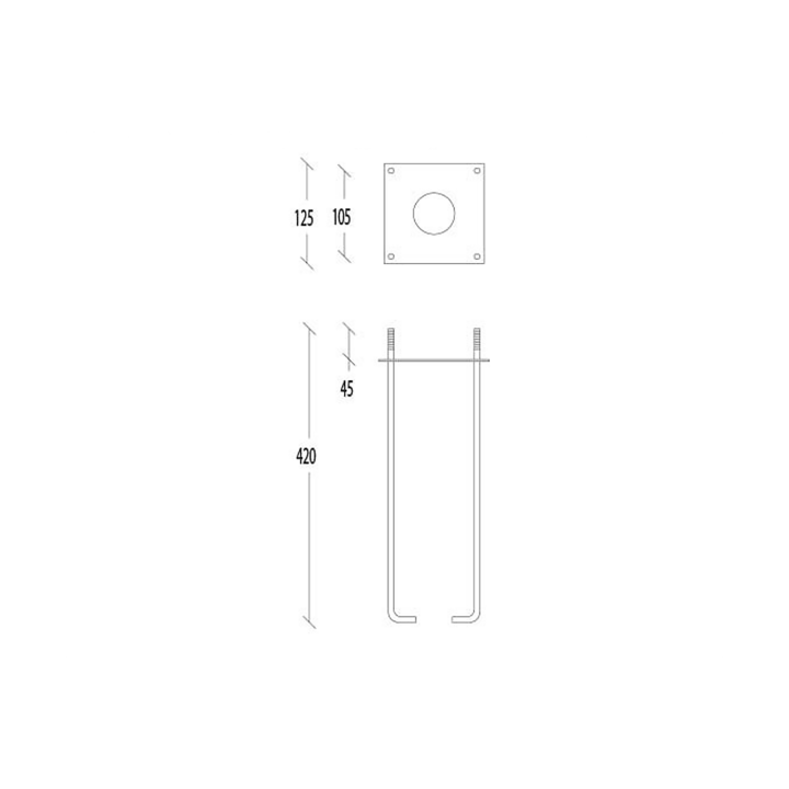 6101 Tamping Iron 42x12.5 cm, Gray Westal