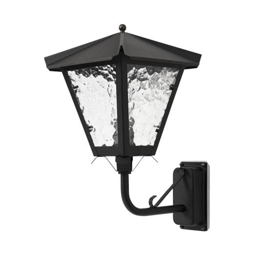 Gustav E27 downward-facing wall lantern 40 cm - Black-clear - Westal