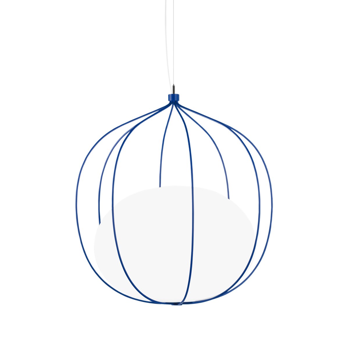 Zero Interiör Hoop pendant lamp Blue, inner shade matte opal glass