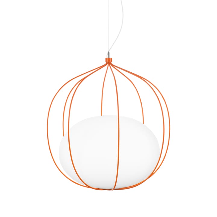 Hoop pendant lamp, Orange inner shade matte opal glass Zero Interiör