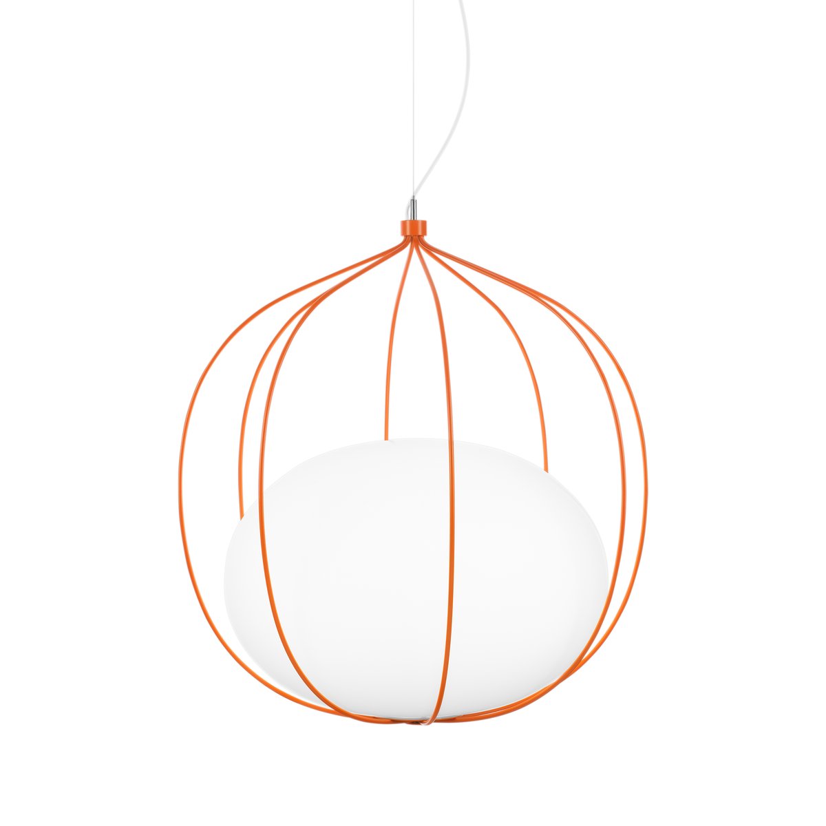 Zero Interiör Hoop pendant lamp Orange inner shade matte opal glass