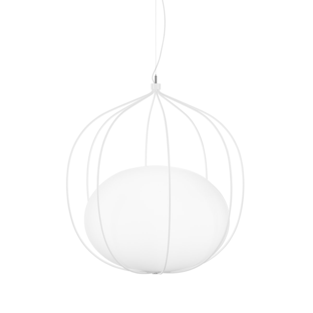 Zero Interiör Hoop pendant lamp White, inner dome matte opal glass